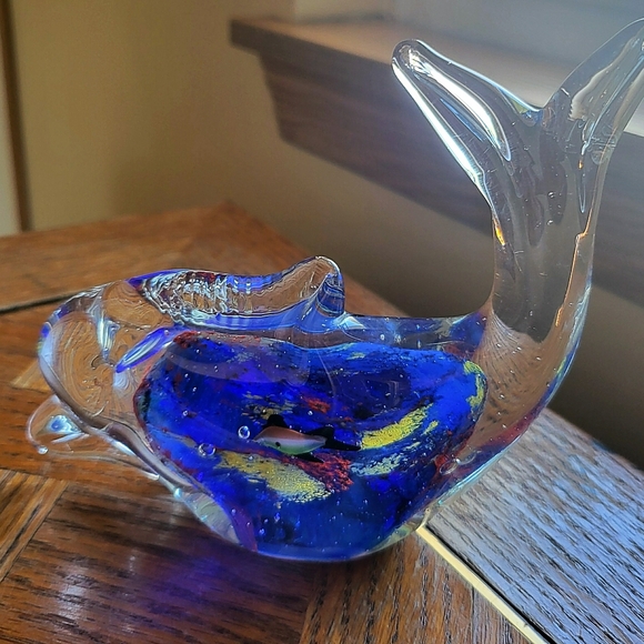 Murano Style Italian Blown Glass Blue Fish - Picture 5 of 6